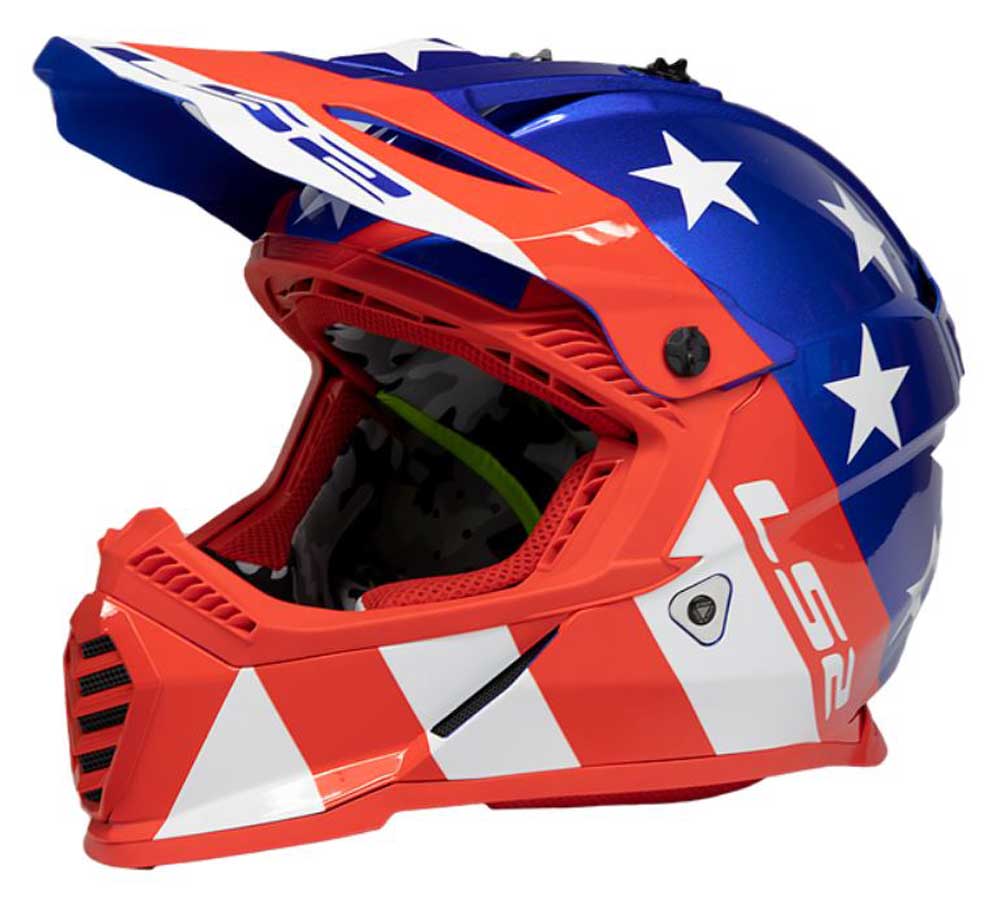 LS2 Helmets Full Face Gate Stripes Motorcycle Helmet, Red/White/Blue 437G-125 - Wisconsin Harley-Davidson