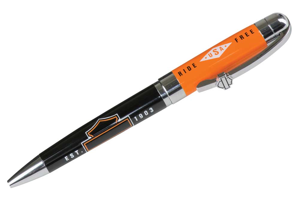 HARLEY-DAVIDSON (ハーレーダビッドソン) ボールペン＆万年筆 Harley-Davidson® Ride Free Black Ink Pen w/ Orange Gift Box
