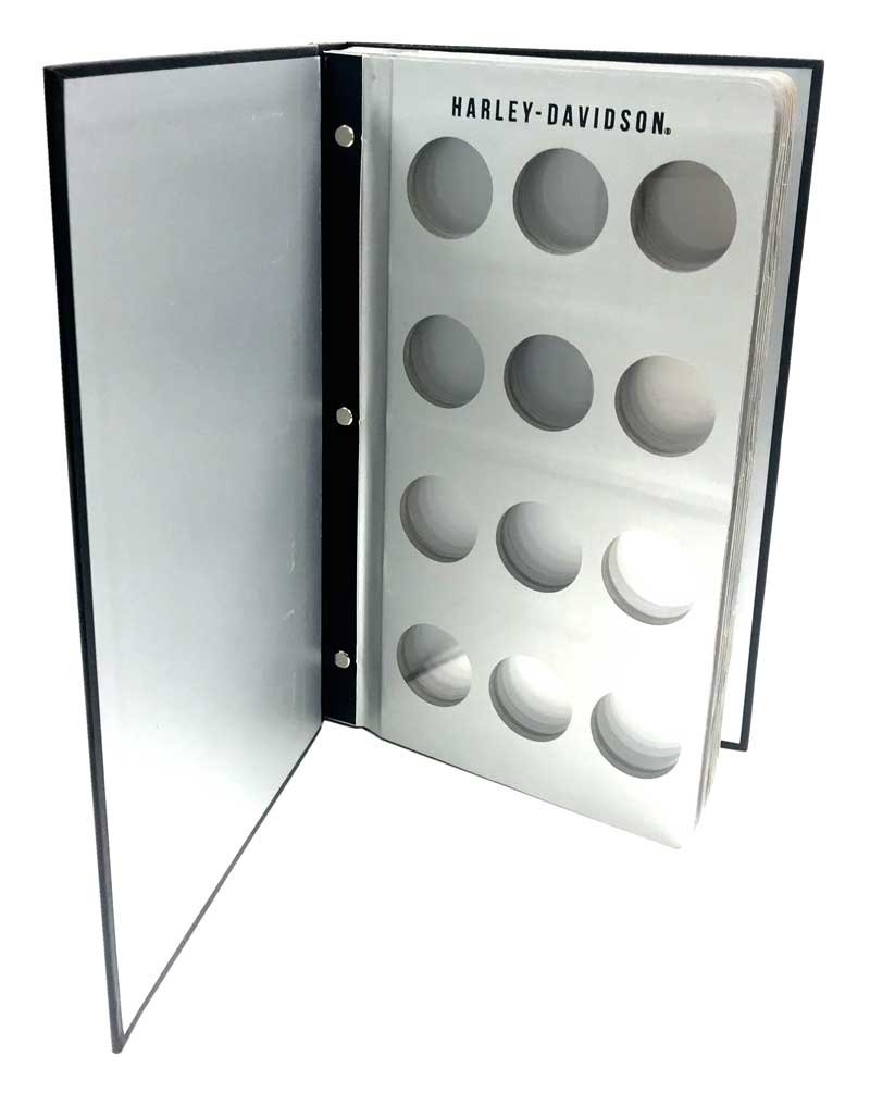 Harley-Davidson Collector's 96 Ct. Poker Chip Leather Grain Album - Black 6696 - Wisconsin Harley-Davidson
