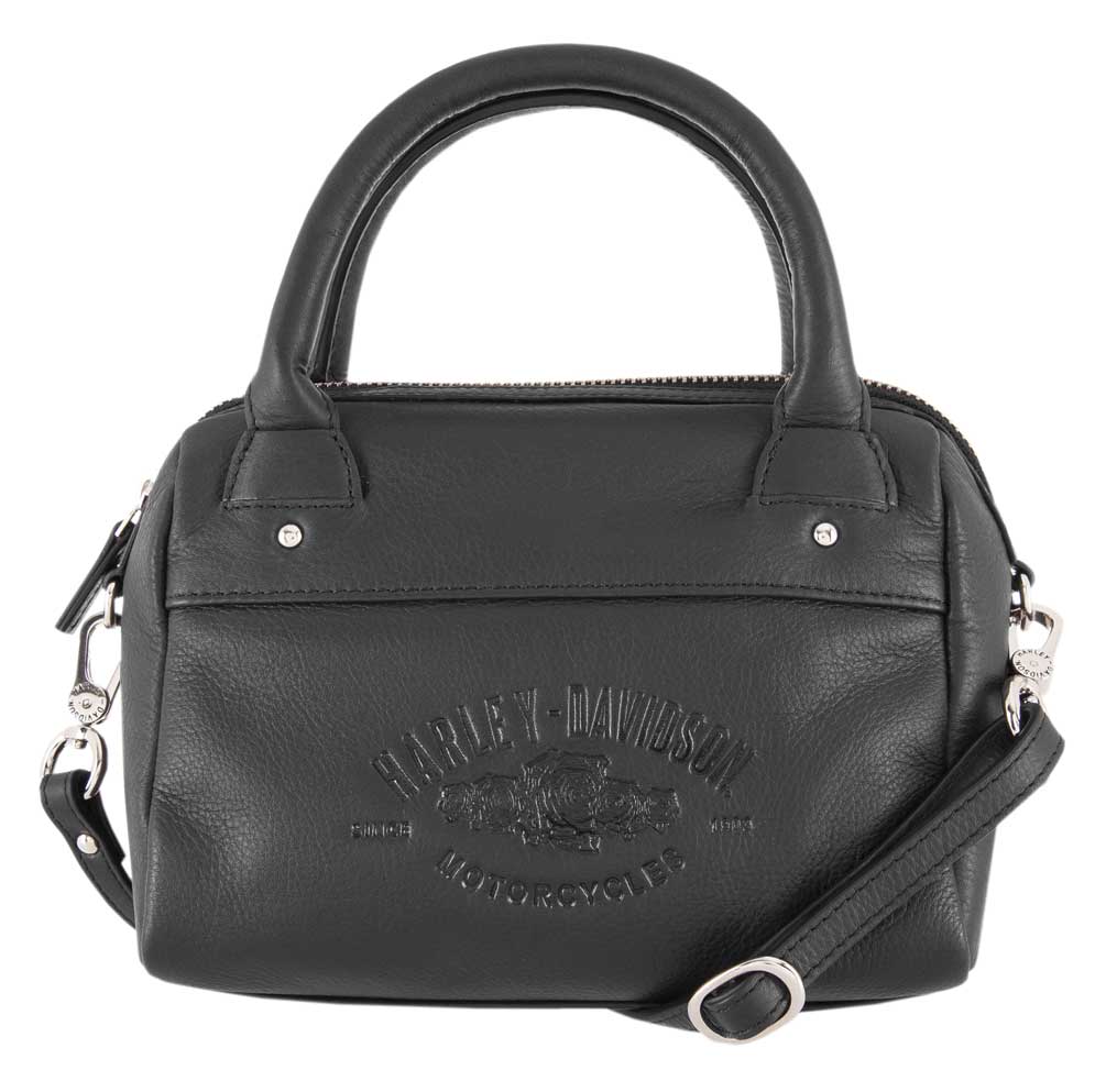 Harley-Davidson Women's Wicked Roses Leather Satchel Purse, Black HDWBA11684 - Wisconsin Harley-Davidson