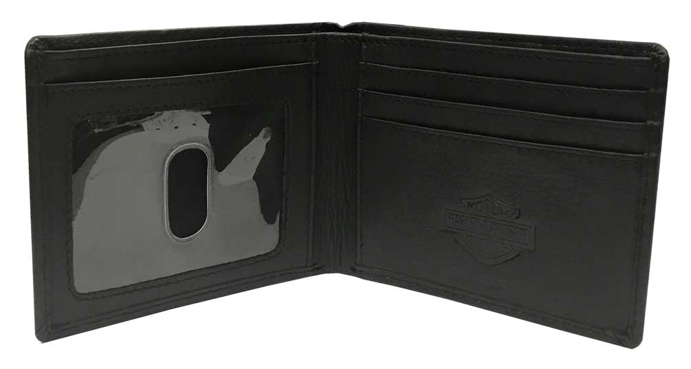 Harley-Davidson® Men's Drag Race Bi-Fold Leather Wallet w/ RFID