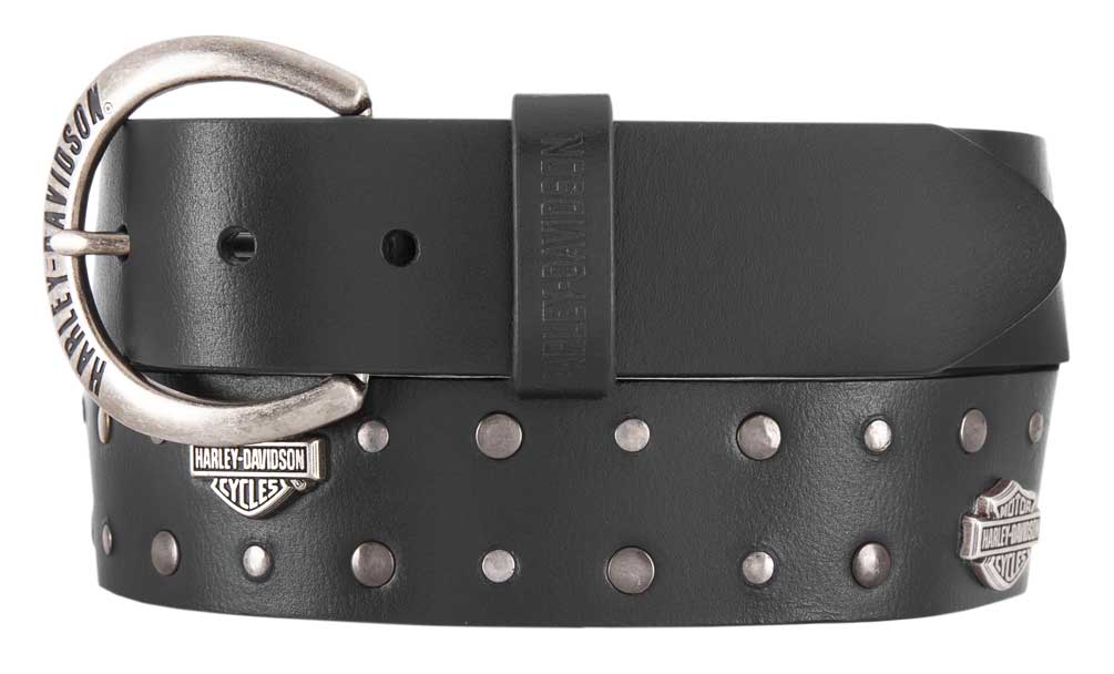 ギフトに♪【Harley Davidson】Men's l Front Belt Harley-Davidson Men's Free Rein American Flag Leather Belt