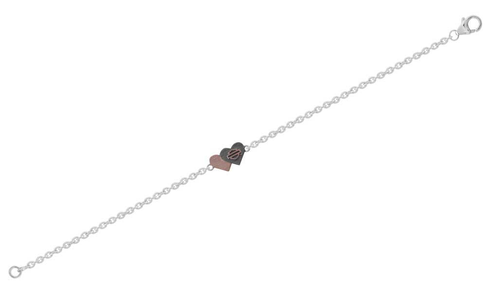 Harley-Davidson Free Shipping - Harley-Davidson Women's Pink & Black Double Heart Reversible Bracelet HDB0442 - Free Shipping on many products plus Orders Over $99