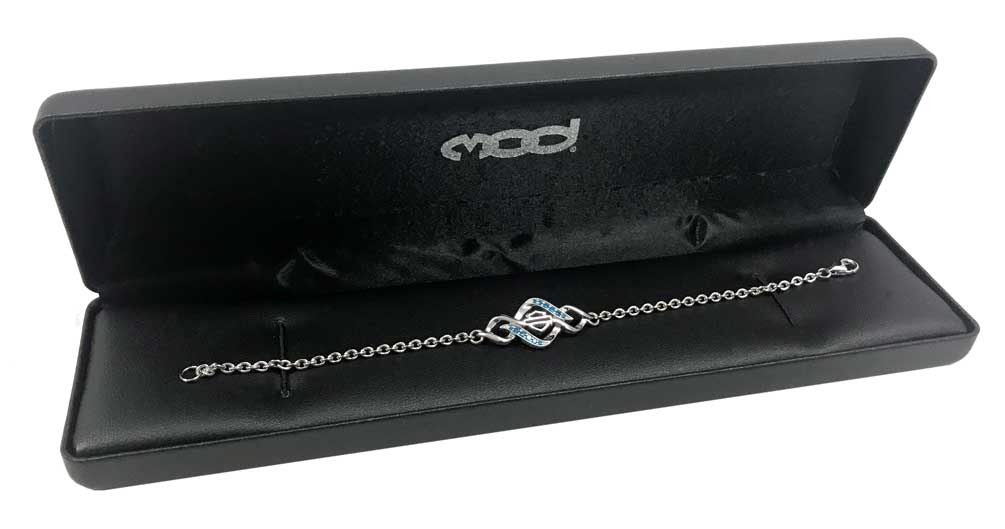 Harley-Davidson Women's Interlock Bling B&S Bracelet, Sterling Silver HDB0446 - No Hassle Returns at Wisconsin Harley