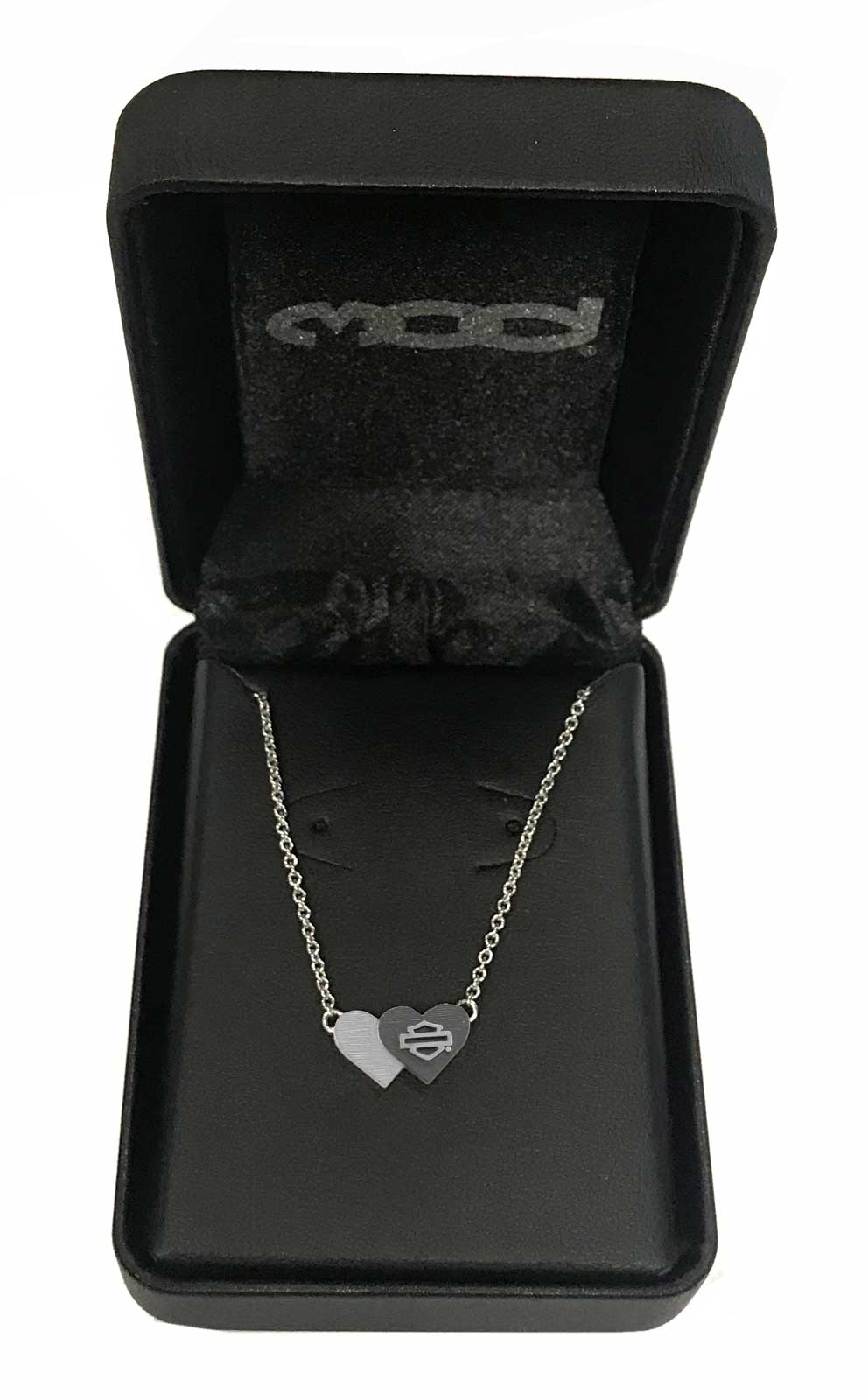 Harley-Davidson Free Shipping - Harley-Davidson Women's Black & Silver Double Heart B&S Necklace HDN0460-16 - Free Shipping on many products plus Orders Over $99