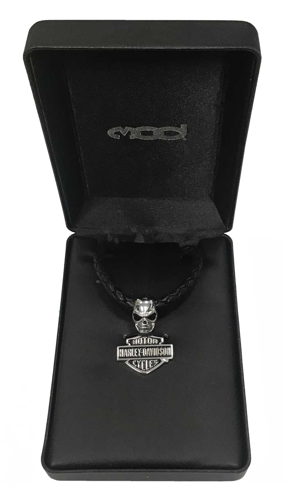 Harley-Davidson メンズ スチールスカルバー&ネックレス Harley-Davidson® Men's Wicked Skull Bar & Shield Leather
