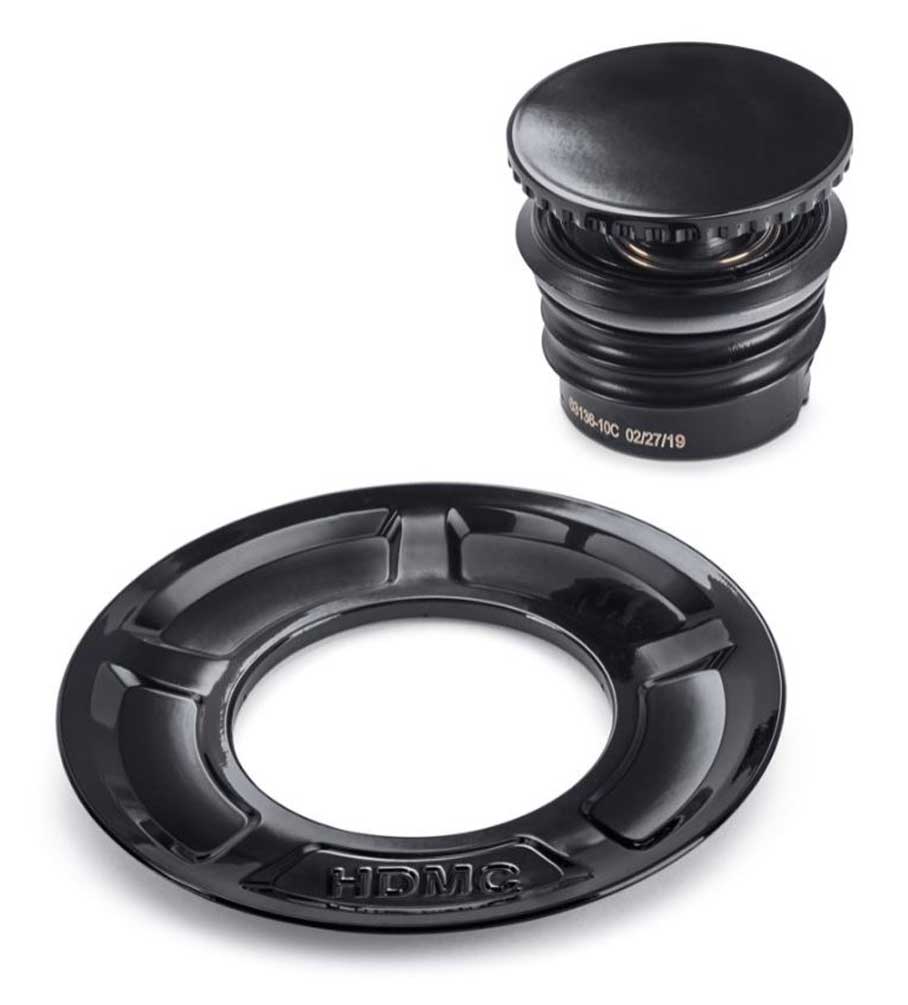 Harley-Davidson Flush-Mount Fuel Cap - Fits FXDRS Models - Gloss Black 61100158 - Wisconsin Harley-Davidson