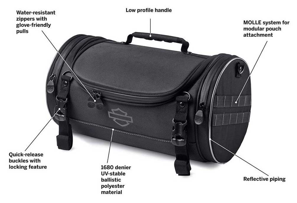 Harley-Davidson Onyx Premium Luggage Day Bag - Universal Fit - Black 93300104 - Largest Selection of Harley-Davidson Products
