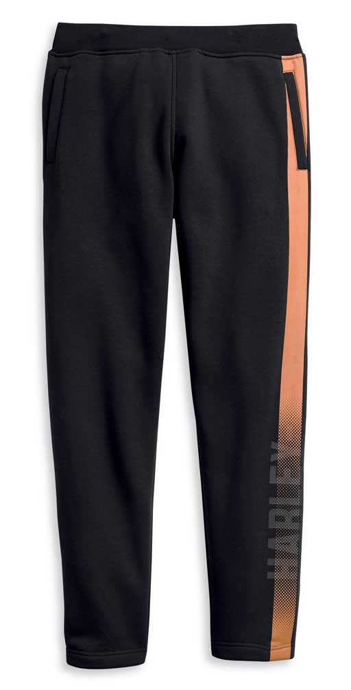 Harley-Davidson Men's Dual Orange Stripe Activewear Pant - Black 96151-20VM - Wisconsin Harley-Davidson