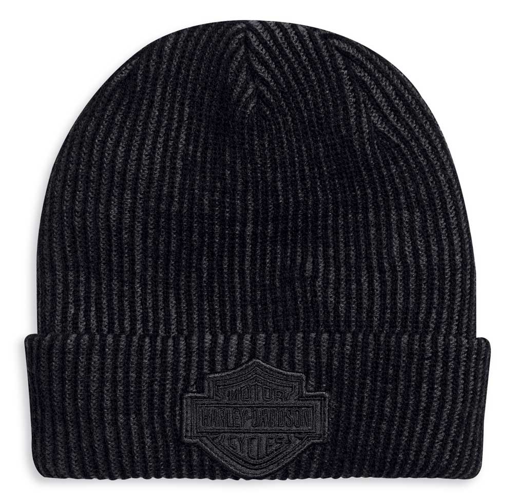 Harley-Davidson Men's Cuffed Contrast B&S Knit Beanie Cap - Black 97618-20VM - Wisconsin Harley-Davidson