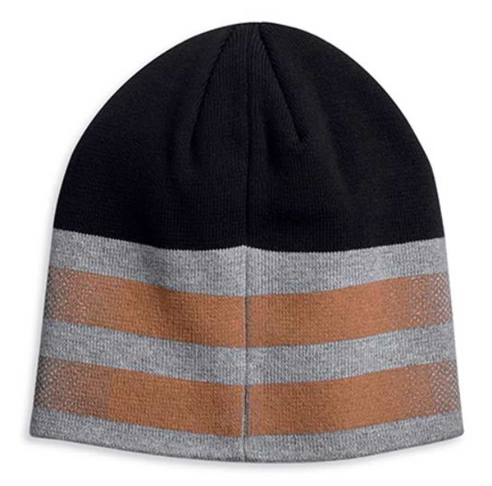 Harley-Davidson® Men's Dual Orange Stripe Knit Beanie Cap