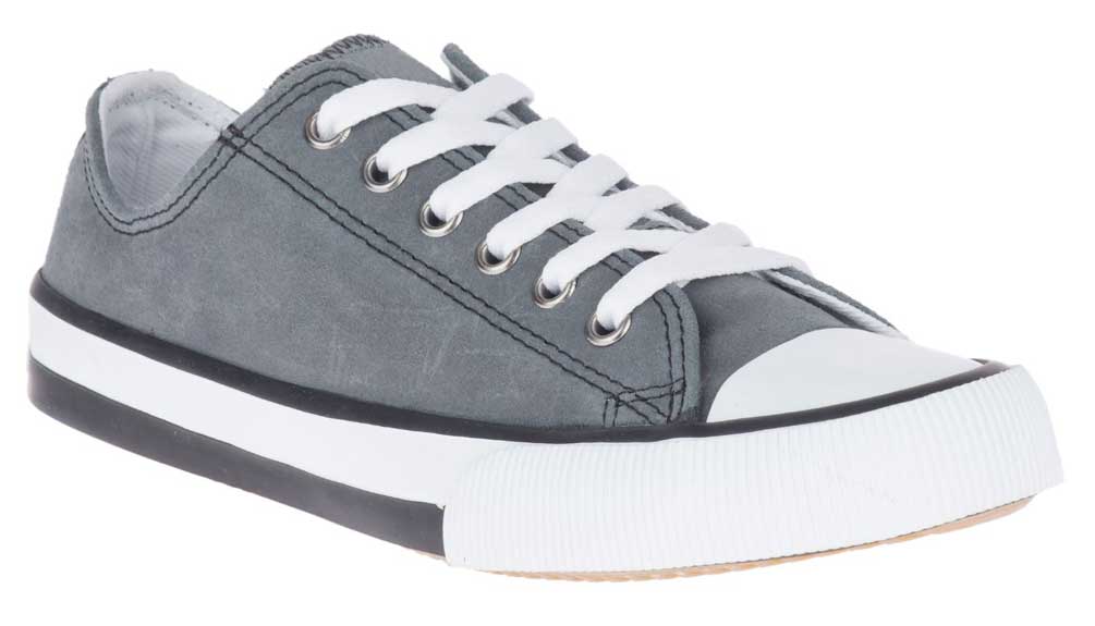 Harley-Davidson Women's Burleigh Leather Athletic Sneakers, D84590 (Gray, 6) - Wisconsin Harley-Davidson