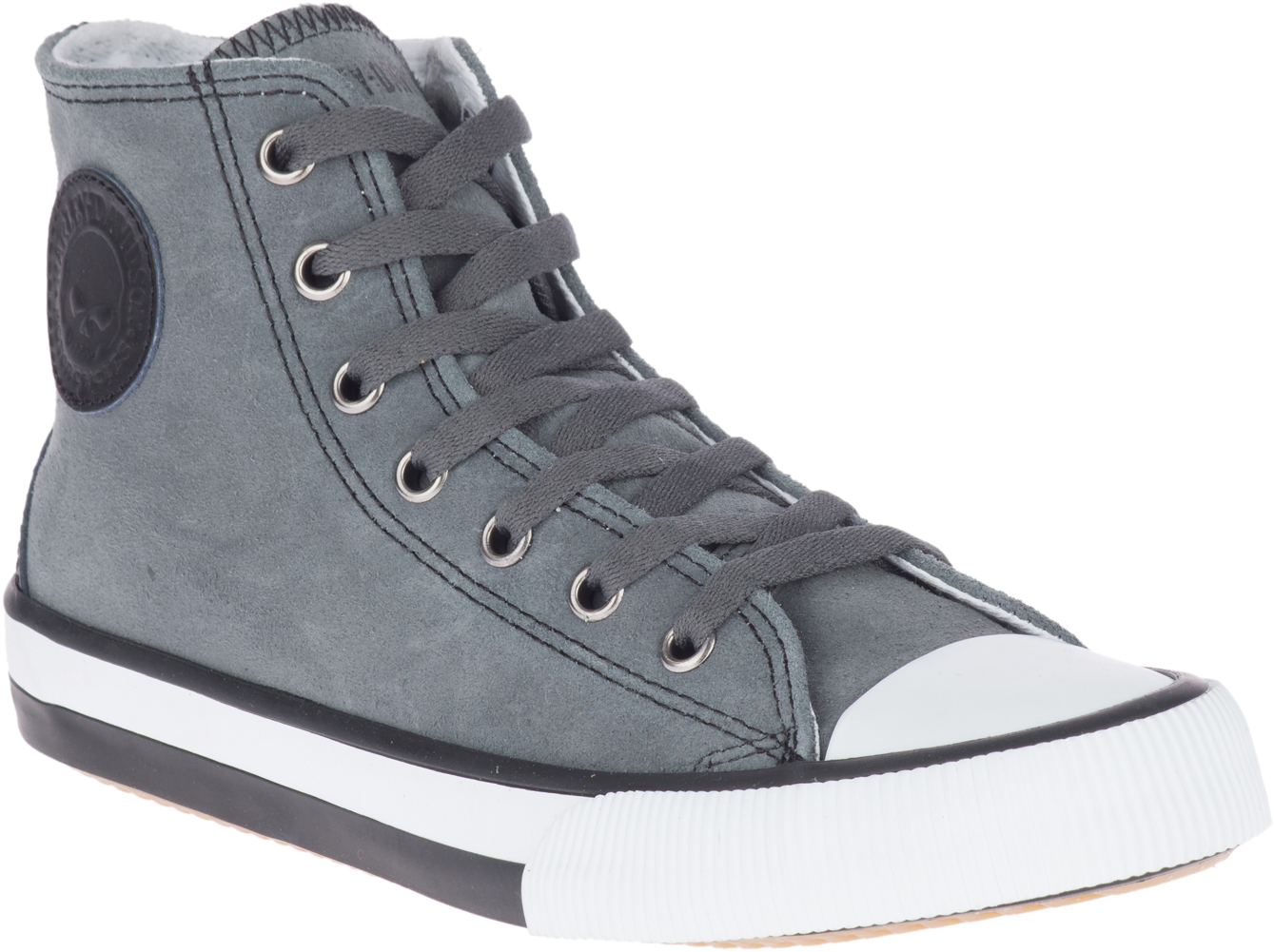 Harley-Davidson Women's Toric 4-In Leather Athletic Sneakers, D84593 (Gray, 6.5) - Wisconsin Harley-Davidson