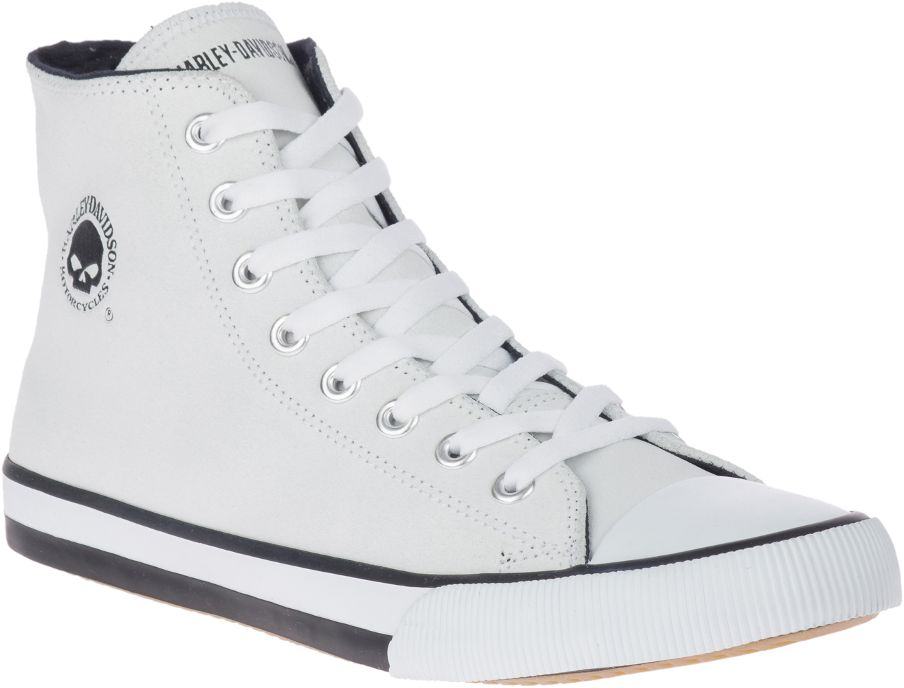 Harley-Davidson® Men's Baxter Hi-Top Logo Athletic White Leather