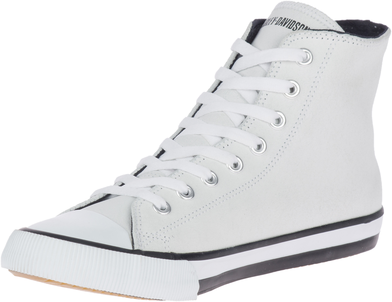 Harley-Davidson ハイカットスニーカー ホワイト Harley-Davidson® Men's Baxter Hi-Top Logo Athletic White Leather