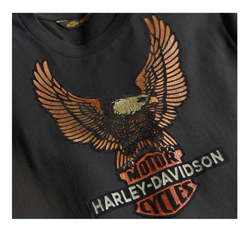Harley-Davidson Men's Vintage Eagle Long Sleeve Cotton Shirt - Black 99098-20VM - No Hassle Returns at Wisconsin Harley