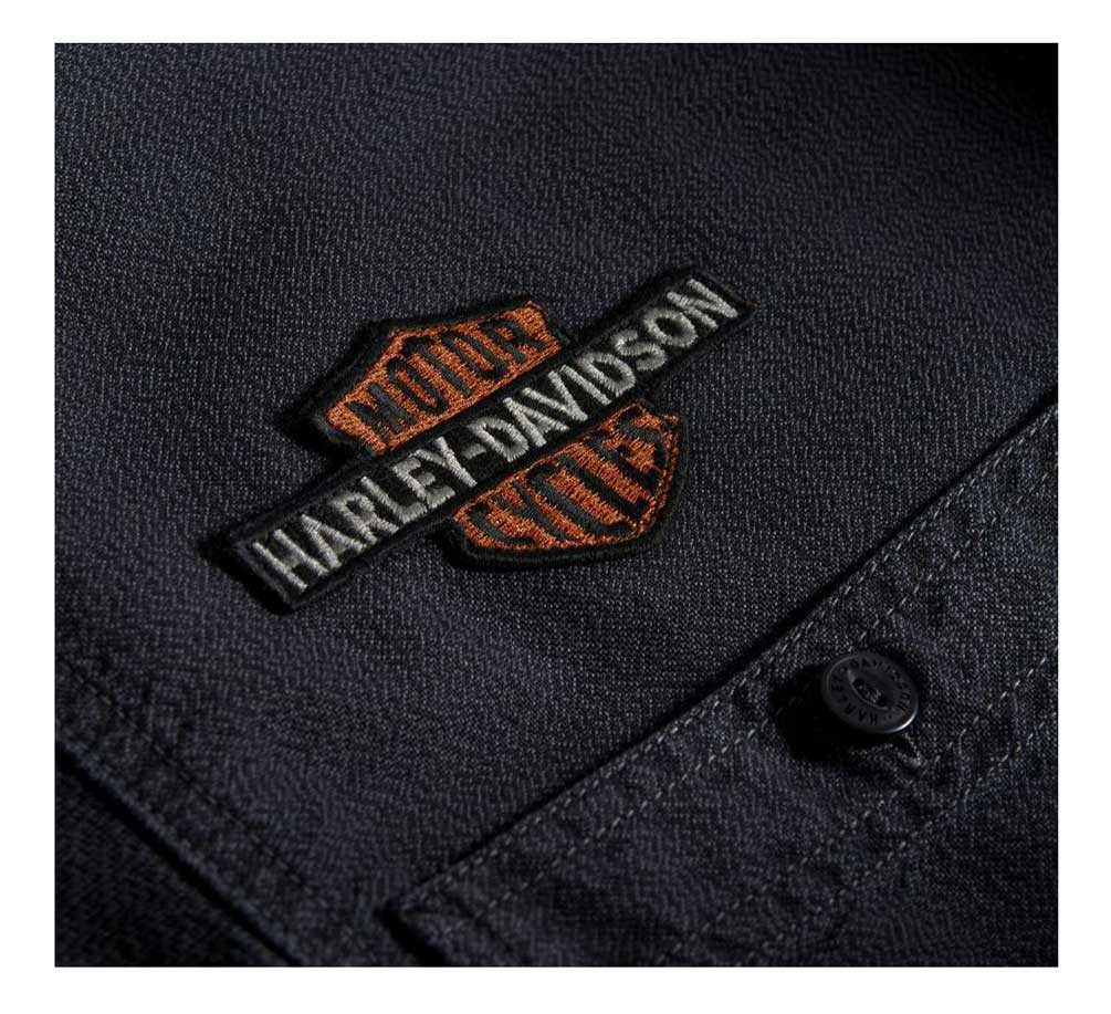 Harley-Davidson Men's Vintage Eagle Long Sleeve Woven Shirt, Gray 99103-20VM - No Hassle Returns at Wisconsin Harley