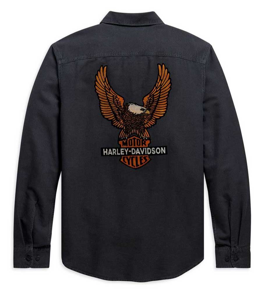 Harley-Davidson Free Shipping - Harley-Davidson Men's Vintage Eagle Long Sleeve Woven Shirt, Gray 99103-20VM - Free Shipping on many products plus Orders Over $99