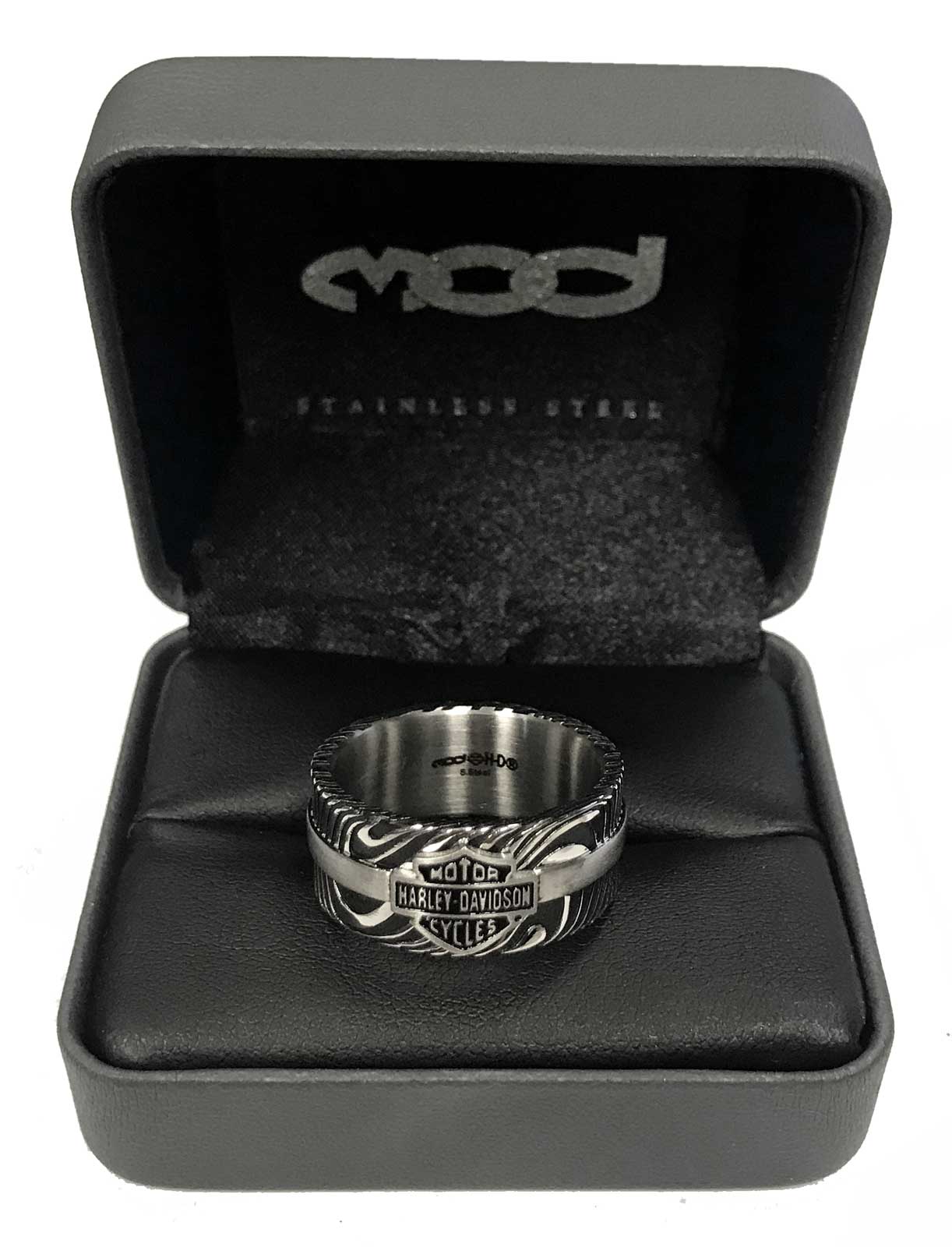 Harley-Davidson Men's Driftwood B&S Logo Ring Band, Stainless Steel HSR0078 - No Hassle Returns at Wisconsin Harley
