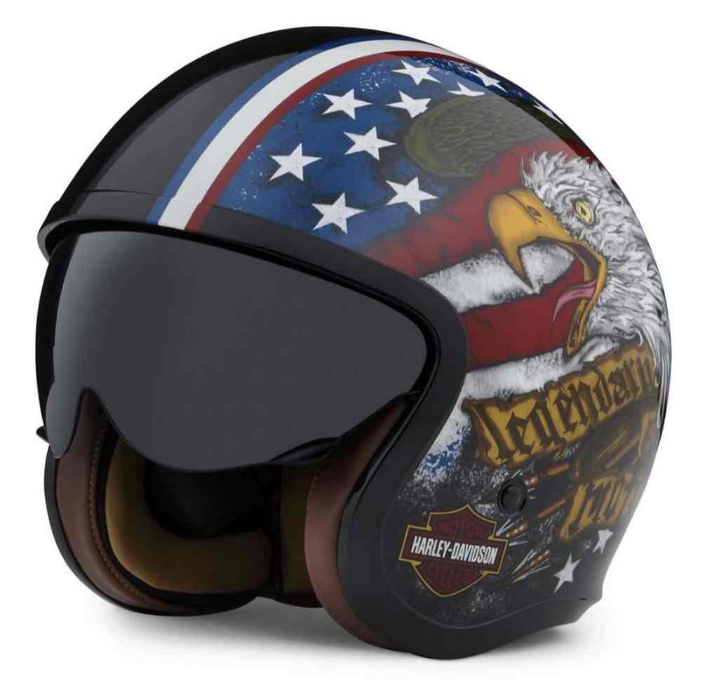 Harley-Davidson Unisex Gavin Sun Shield M06 3/4 Helmet - Black 98173-20VX - Wisconsin Harley-Davidson