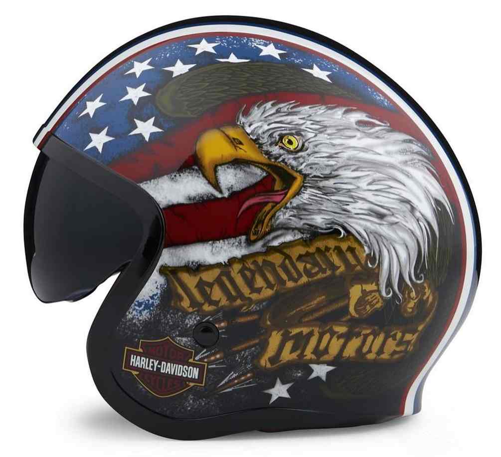 Harley-Davidson Unisex Gavin Sun Shield M06 3/4 Helmet - Black 98173-20VX - Largest Selection of Harley-Davidson Products