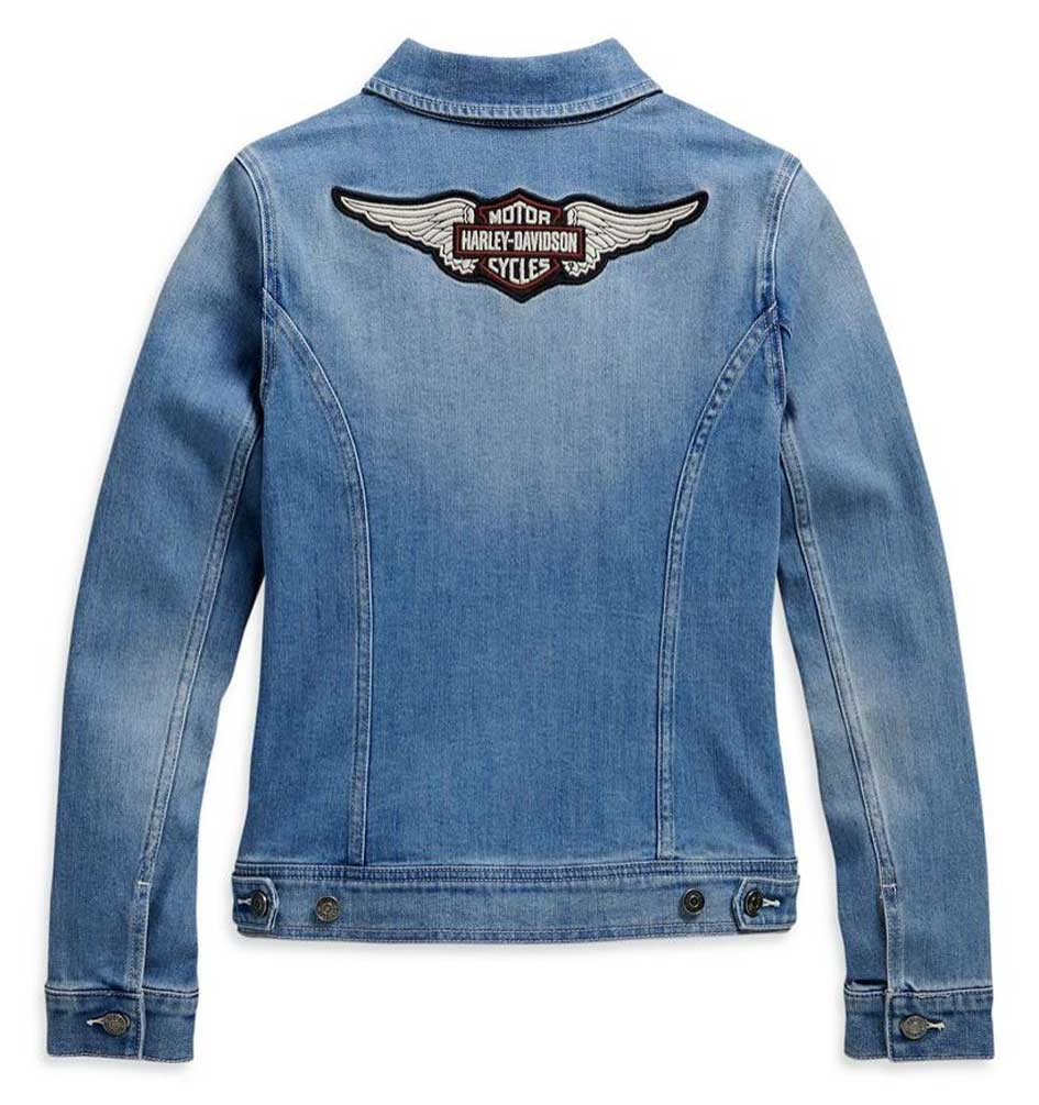 Harley-Davidson® Women's Winged Logo Cotton Blend Denim Jacket