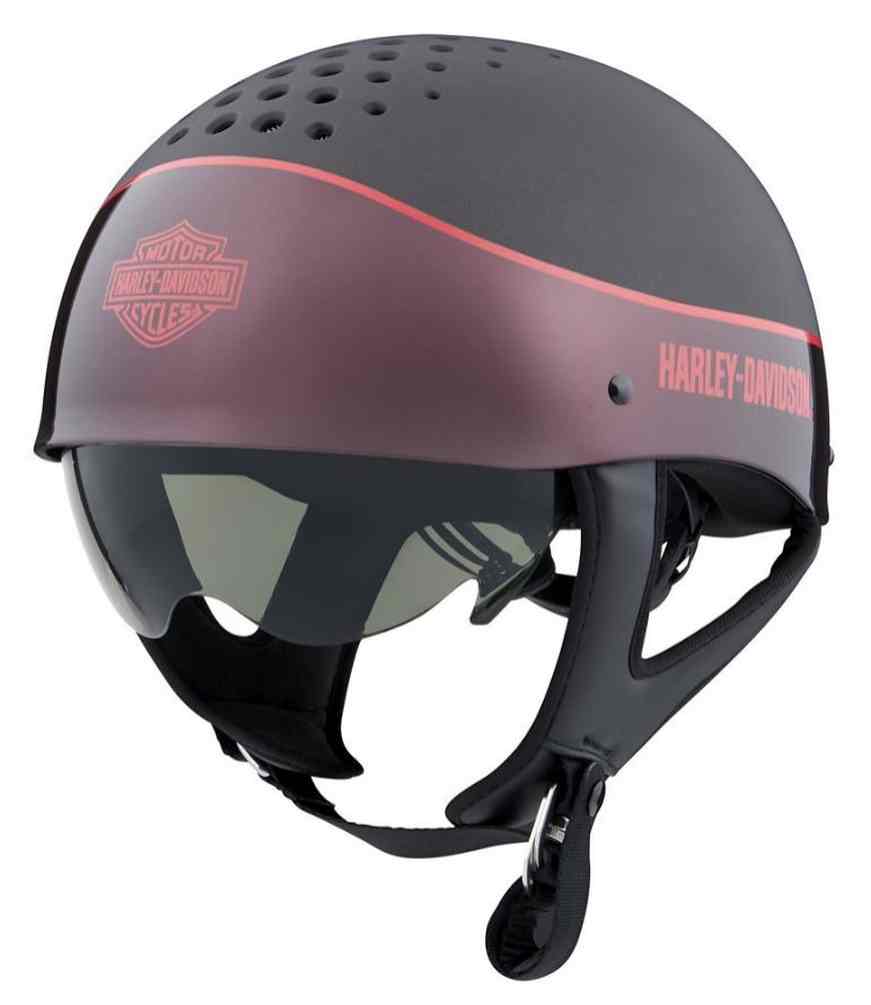 Harley-Davidson Unisex Trenton Two-Tone B13 Half Helmet, Gray/Red 98106-20VX - Wisconsin Harley-Davidson