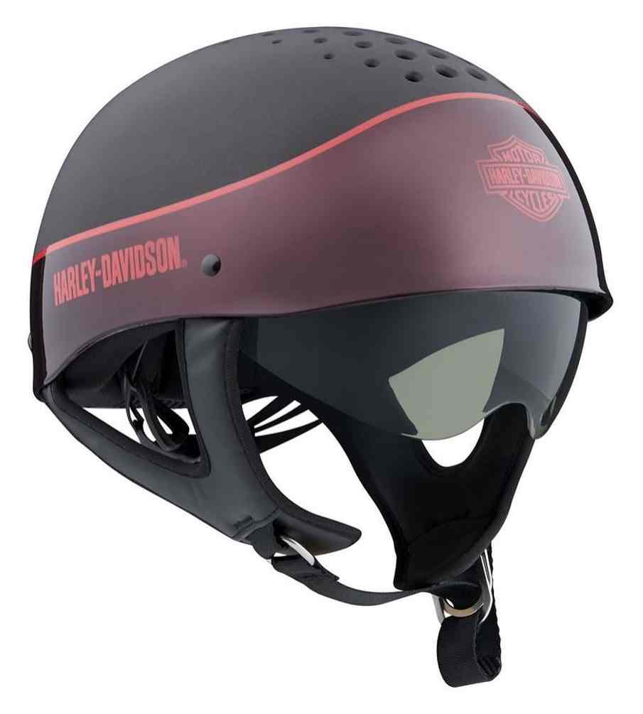 Harley Davidson 半帽ヘルメット ツートンカラー Harley-Davidson® Unisex Trenton Two-Tone B13 Half Helmet, Gray/Red