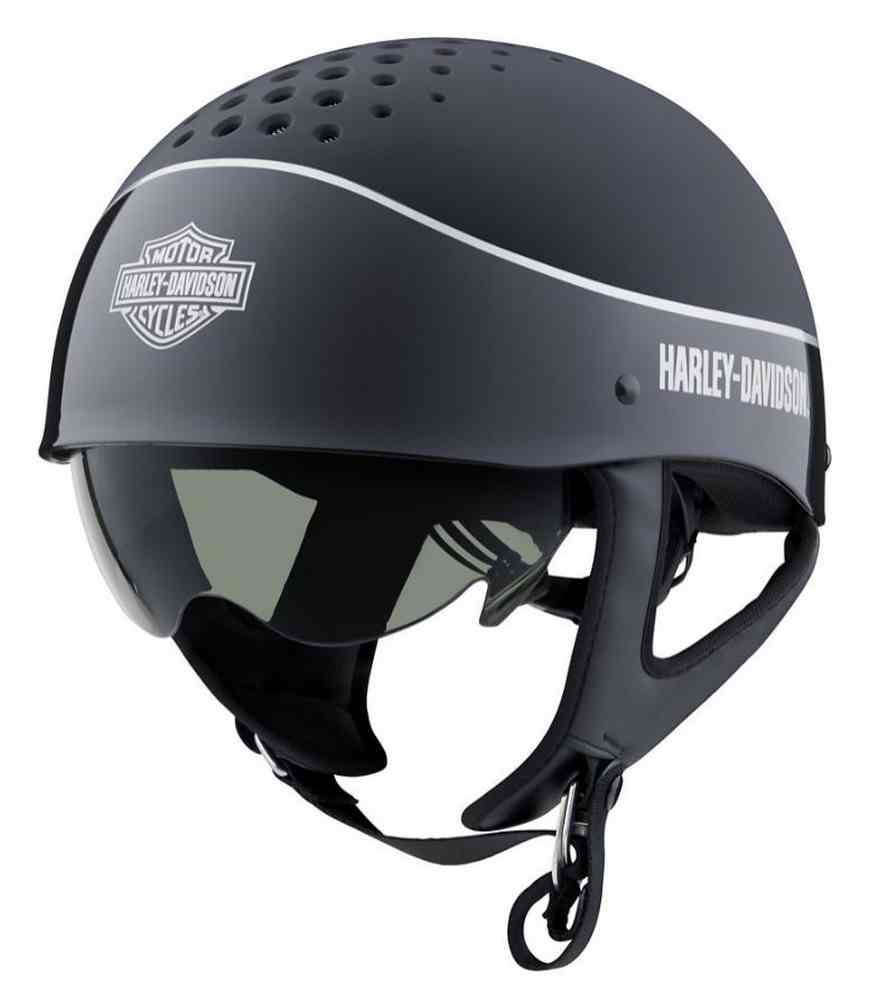 Harley-Davidson ヘルメット 黒/オレンジ/銀　Ｍ Harley-Davidson® Unisex Trenton B&S Two-Tone B13 Half Helmet