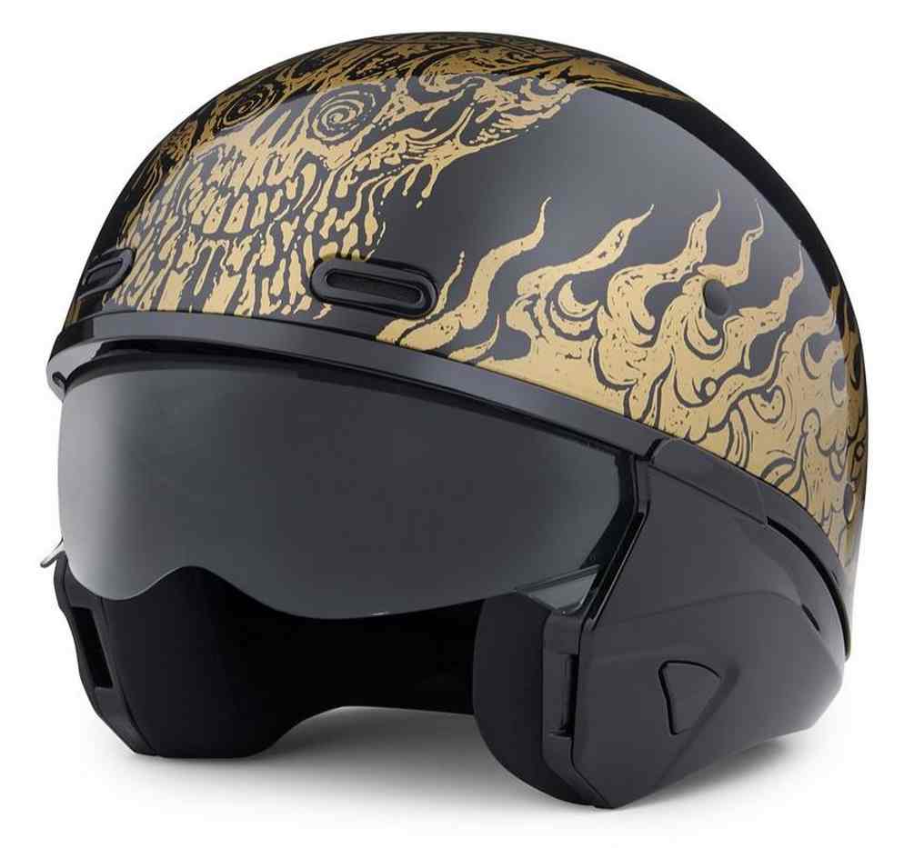Harley-Davidson® Men's Goldusa 3-IN-1 X07 Half Helmet, Gloss Black