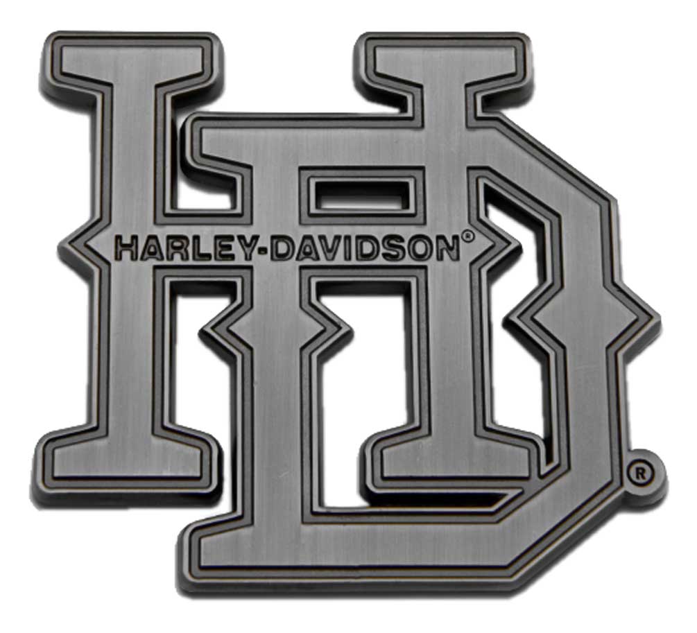 Harley-Davidson Stacked H-D Heavy-Duty Metal Magnet, 3 in. Antique Silver Finish - Wisconsin Harley-Davidson