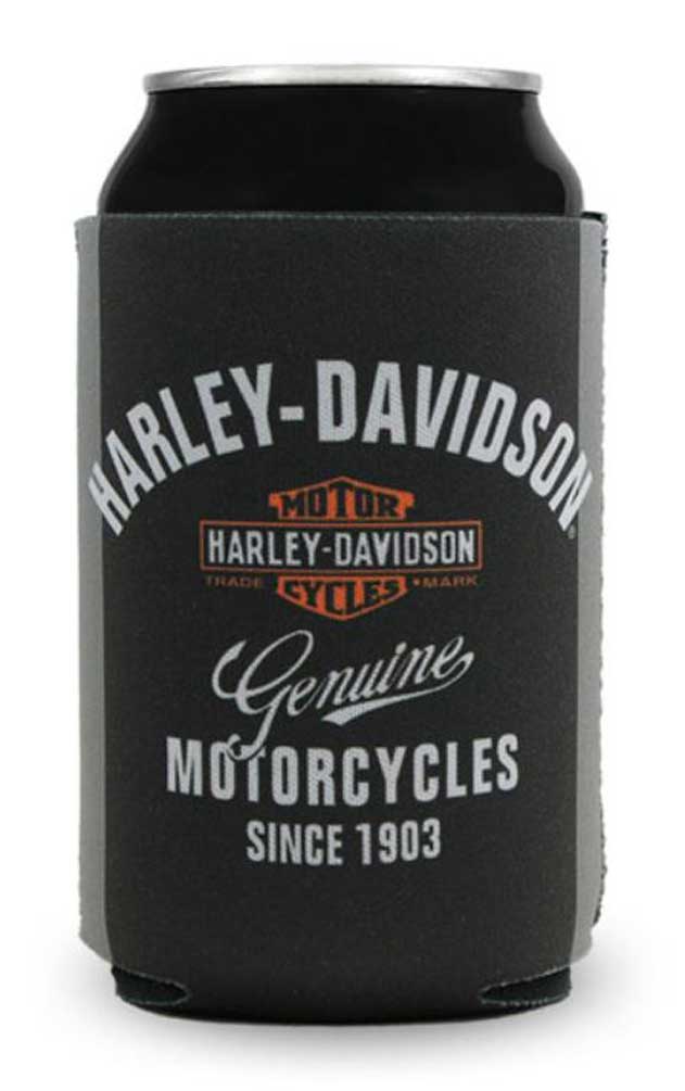 Harley-Davidson Premium Bar & Shield Neoprene Can Flat, Black & Gray CF34363 - Wisconsin Harley-Davidson