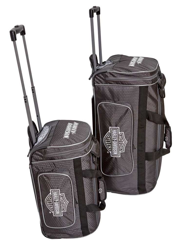 Harley-Davidson Tough Terrain Honeycomb Hex Wheeled Travel Duffel Bag - Black - Wisconsin Harley-Davidson