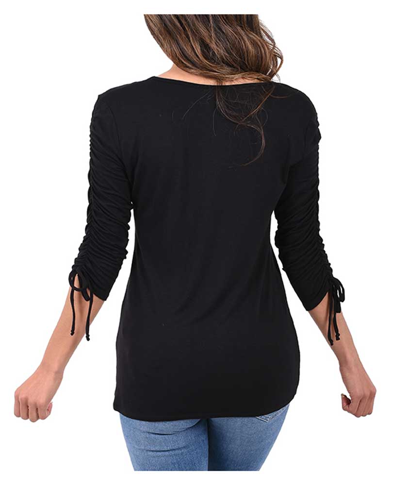 Harley-Davidson Free Shipping - Harley-Davidson Womens Winged Bar & Shield Embellished 3/4 Sleeve Scoop Neck Top - Free Shipping on many products plus Orders Over $99
