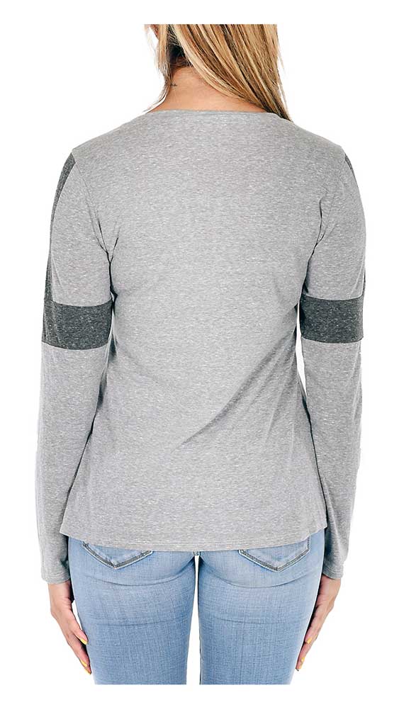 Harley-Davidson Free Shipping - Harley-Davidson Women's Bling Bar & Shield Long Sleeve Scoop Neck T-Shirt, Gray - Free Shipping on many products plus Orders Over $99