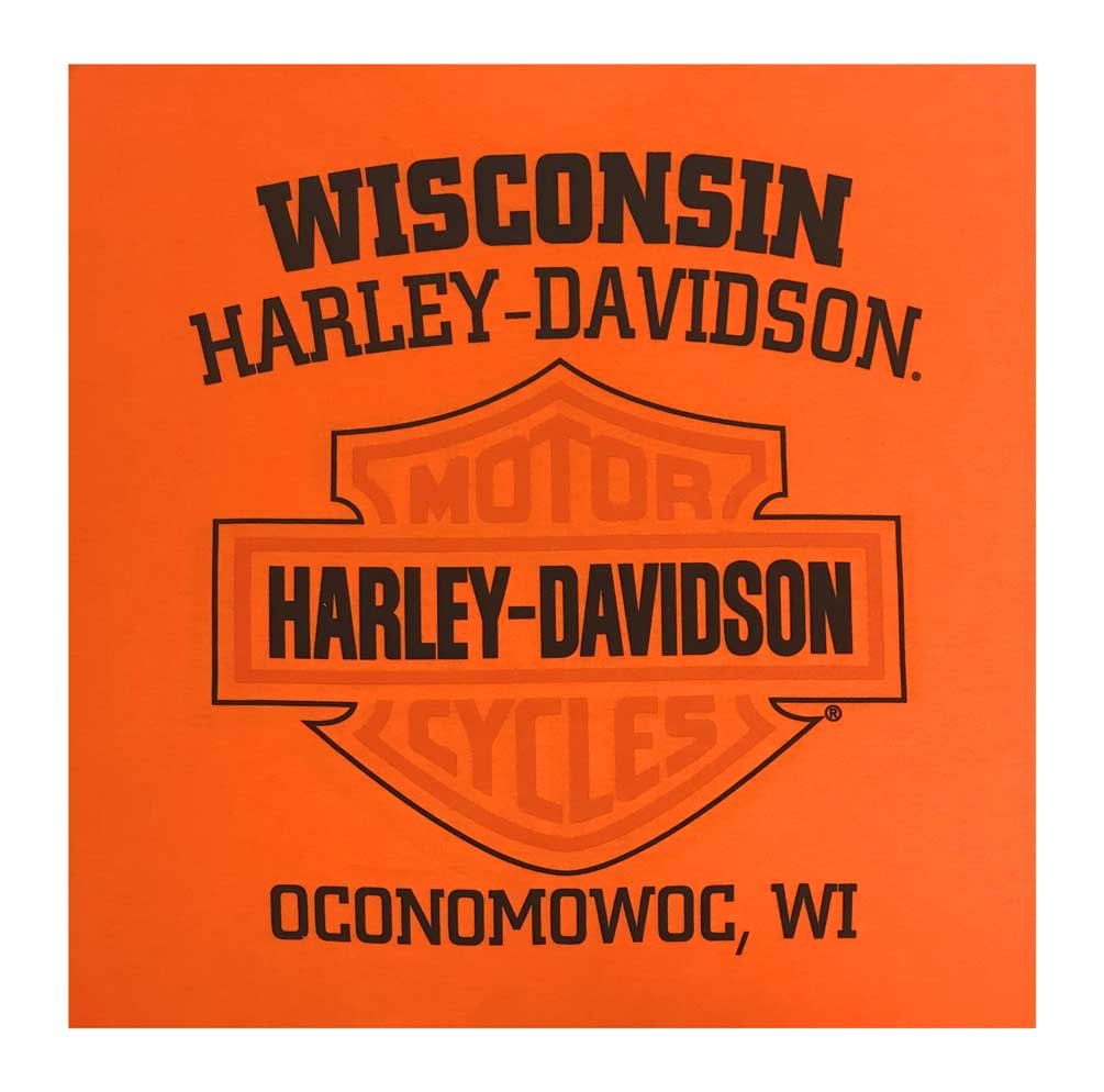 Harley-Davidson Free Shipping - Harley-Davidson Men's Bar & Shield Long Sleeve Crew-Neck Shirt, Safety Orange - Free Shipping on many products plus Orders Over $99