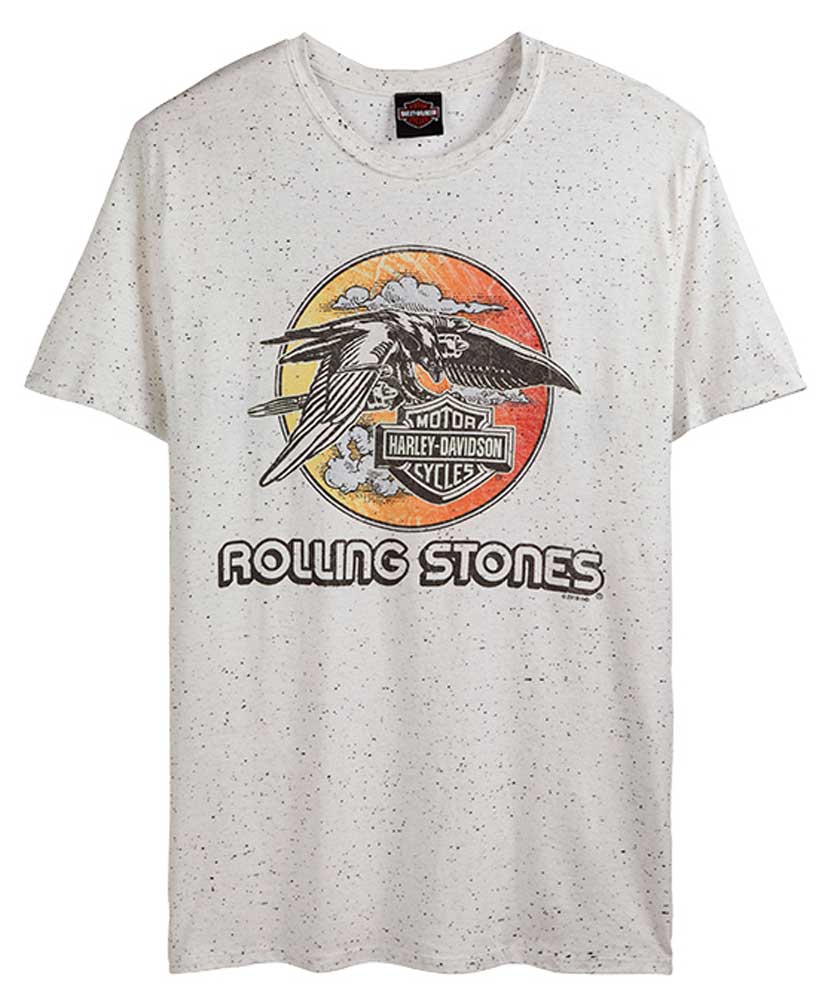 Harley-Davidson Men's Rolling Stones Jet Eagle Short Sleeve Tee - Cream Fleck - Wisconsin Harley-Davidson