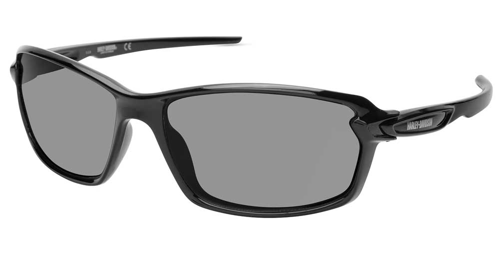 Harley-Davidson® Men's Modern Sport Sunglasses, Shiny Black Frame