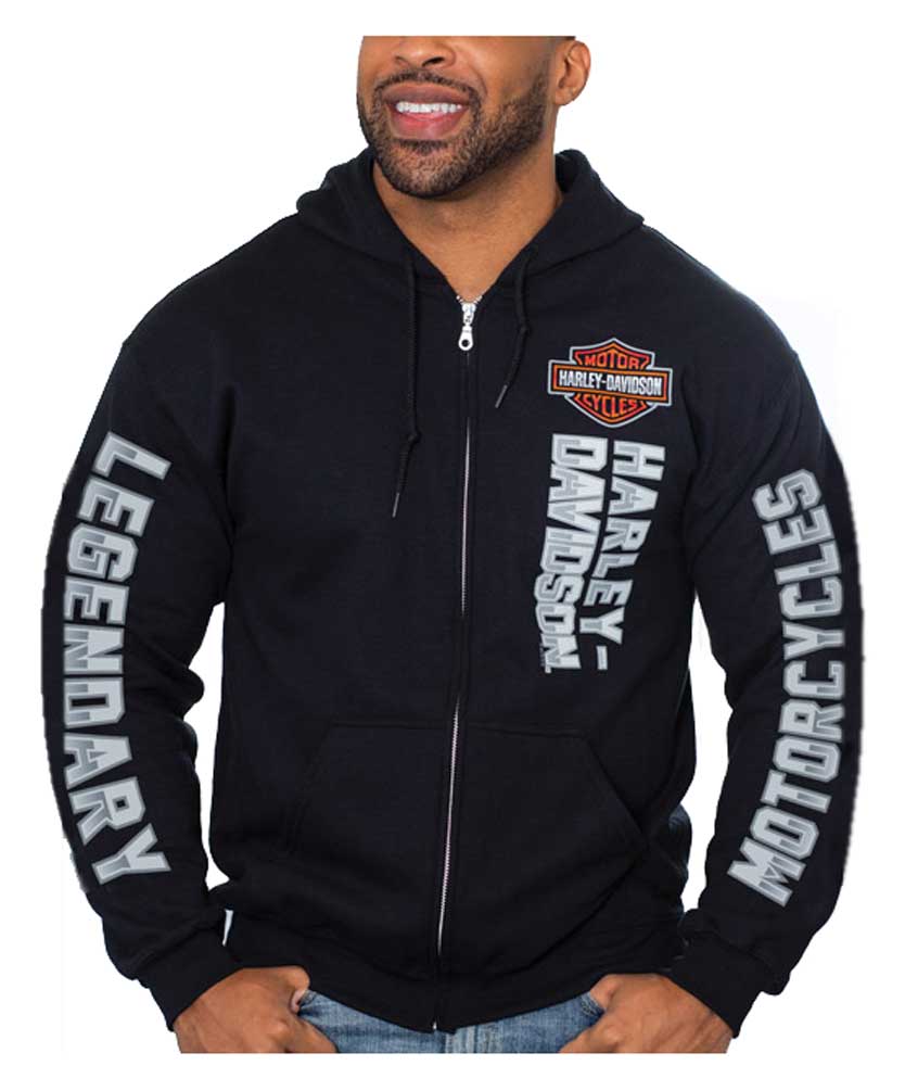 Harley-Davidson® Men's Bar & Shield Chrome Zip-Up Poly-Blend