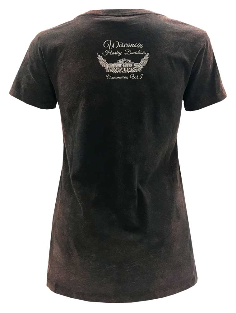 Harley-Davidson Free Shipping - Harley-Davidson Women's Embellished Retro Bolt V-Neck Short Sleeve Tee, Black - Free Shipping on many products plus Orders Over $99