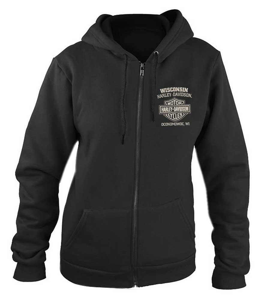 Harley-Davidson 00s リバーシブル キラキラ パーカー y2k Harley-Davidson® Women's Bling Winged B&S Zip-Up Poly-Blend Hoodie