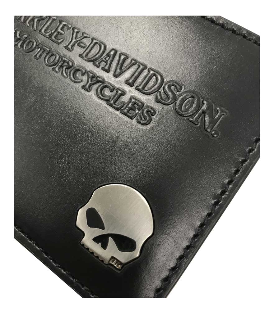 Polare Men's Vintage Skull Long Bifold Wallet