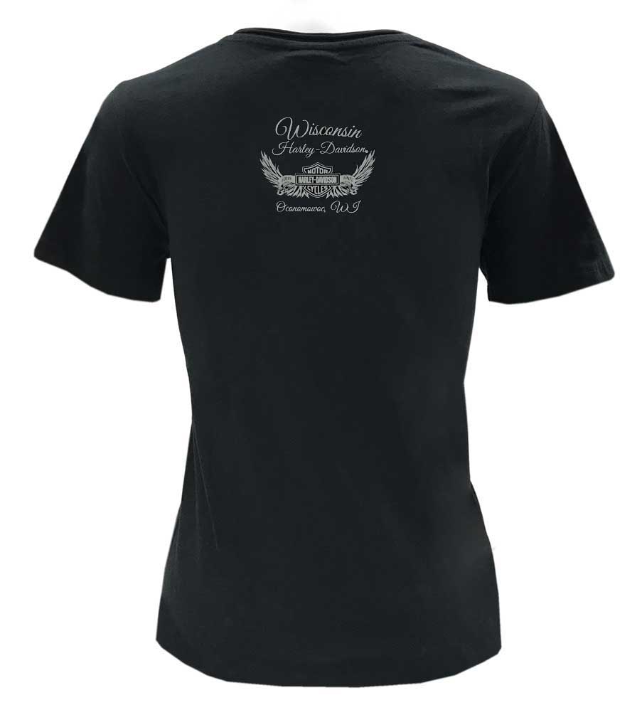 Harley-Davidson Free Shipping - Harley-Davidson Women's Bling Script Short Sleeve V-Neck Cotton T-Shirt, Black - Free Shipping on many products plus Orders Over $99
