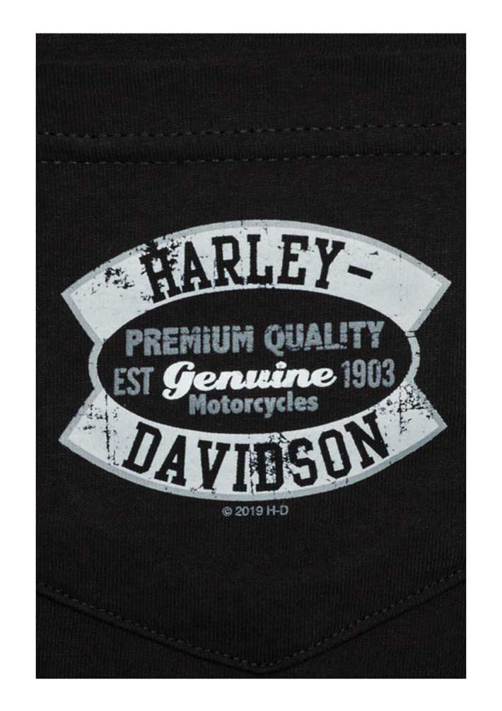 Harley-Davidson Men's Genuine H-D Chest Pocket Short Sleeve T-Shirt, Black - No Hassle Returns at Wisconsin Harley