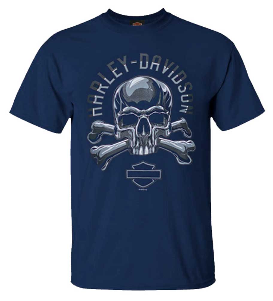 Harley-Davidson® Men's Chrome Skull & Bones Short Sleeve