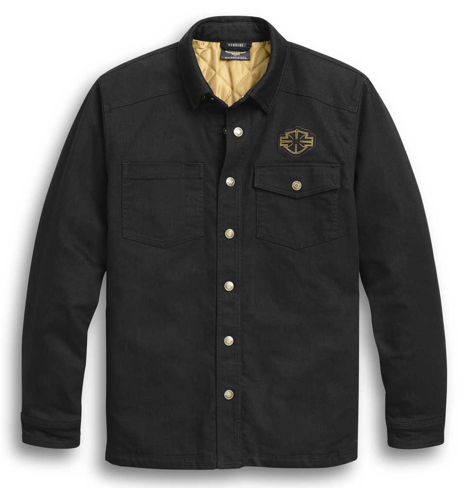 Harley Davidson 長袖シャツ ブラック ワーカー長袖オーバーシャツ -ハーレーダビッドソン公式