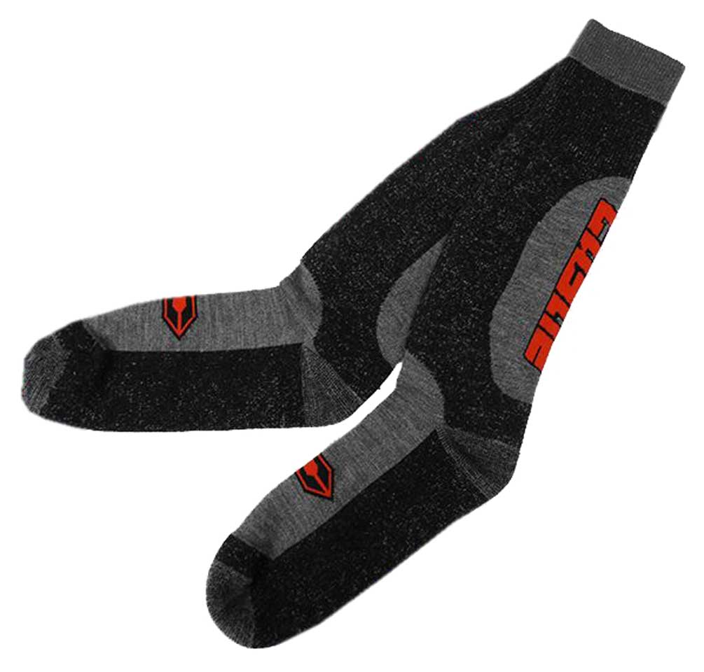 Castle X Powersports Men Regulator Durable Knit Comfort Riding Socks,Gray & Red - Wisconsin Harley-Davidson