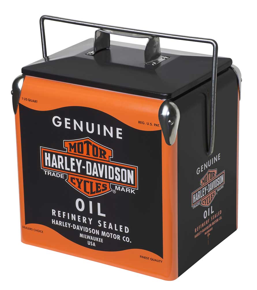 Harley-Davidson® Oil Can Retro Metal Cooler - 13 liter, Black