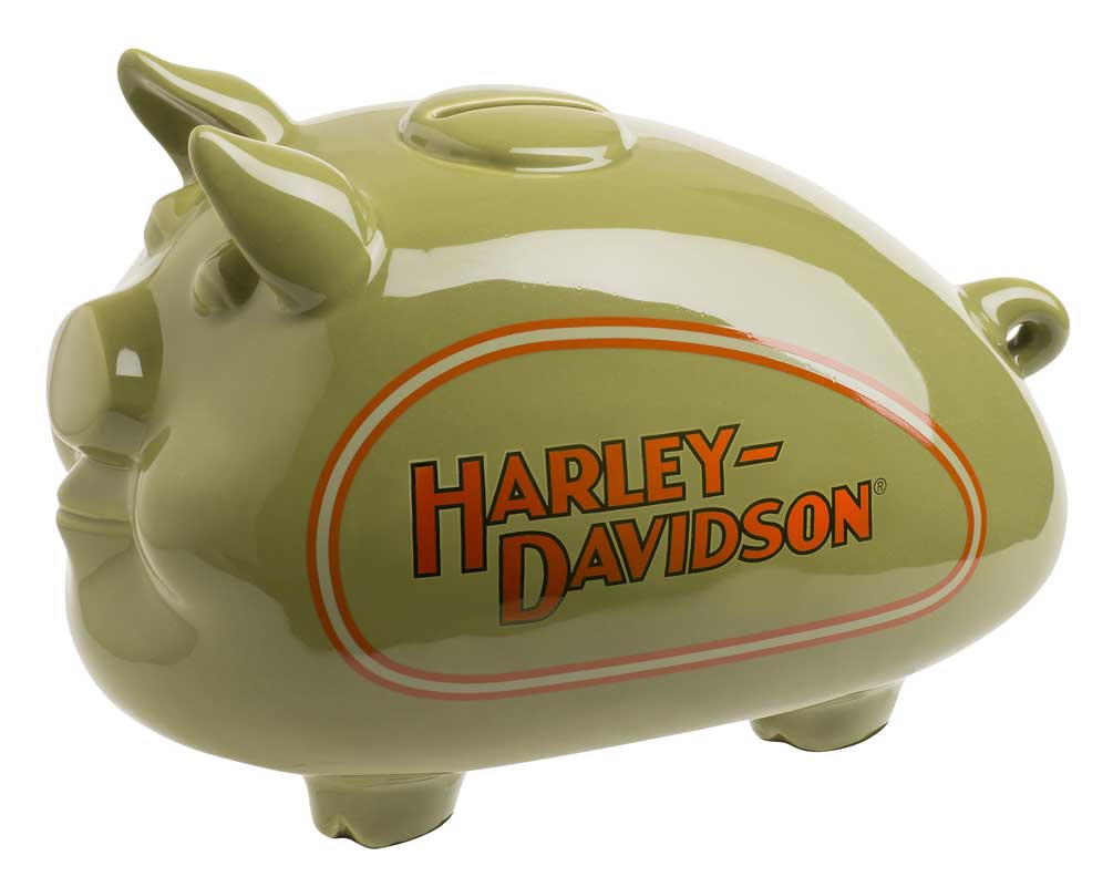 Harley-Davidson Free Shipping - Harley-Davidson Ceramic 1930s Tank Graphic Medium Size Hog Bank -Green HDX-99174 - Free Shipping on many products plus Orders Over $99