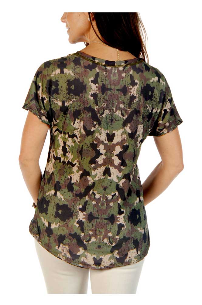 Harley-Davidson Free Shipping - Liberty Wear Women's Freedom Flag Camo Print Short Sleeve Notched Neck Tee - Free Shipping on many products plus Orders Over $99